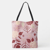 Sac fourre-tout rose de Noël floral (Dos)