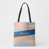 Sac fourre-tout rose et bleu chic moderne (Devant)