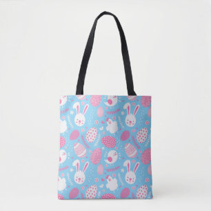 Sac fourre-tout rose et bleu simple au motif de