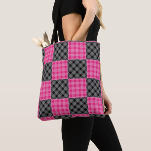 Sac fourre-tout rose et noir