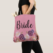 Sac fourre-tout rose Motif de fleurs de mariée (De près)