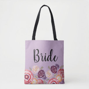 Sac fourre-tout rose Motif de fleurs de mariée