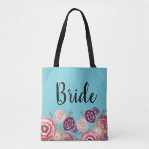 Sac fourre-tout rose Motif de fleurs de mariée