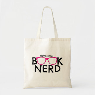 Sac fourre-tout rose nerd en verre de livre de