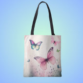 Sac fourre-tout rose papillon de printemps
