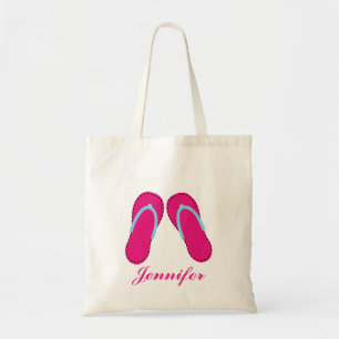 Sac fourre-tout rose personnalisé à sandales de