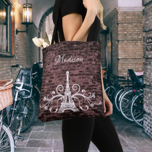 Sac fourre-tout rose Tour Eiffel