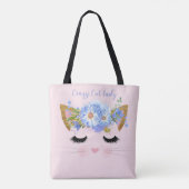 Sac fourre-tout rose visage de chat mignon (Dos)