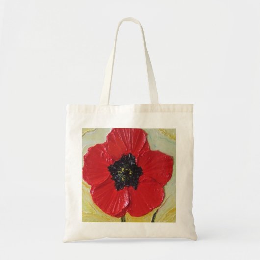 Sac fourre-tout rouge à pavot (Devant)