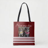 Sac fourre-tout rouge Amoureux des chiens, (Devant)