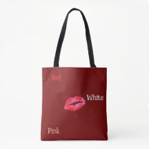 Sac fourre-tout rouge, blanc et rose