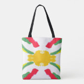 Sac fourre-tout rouge et jaune Starburst (Dos)