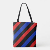 Sac fourre-tout rouge, noir et bleu (Dos)