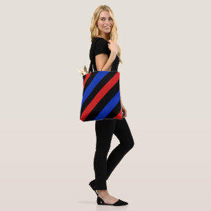 Sac fourre-tout rouge, noir et bleu