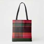 Sac fourre-tout rouge vert Madras Plaid (Devant)