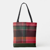 Sac fourre-tout rouge vert Madras Plaid (Dos)