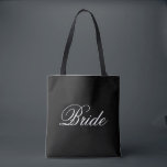 Sac fourre-tout - sac double face de jeune mariée<br><div class="desc">Fourre-tout simple avec des couleurs de ton de duo. Côté noir et blanc et côté blanc et noir. Changez en n'importe quel texte requis.</div>