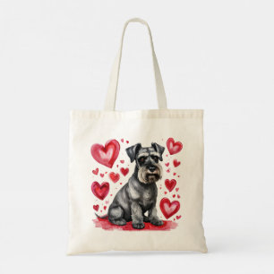 Sac fourre-tout Schnauzer et cœurs