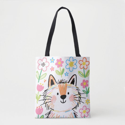 Sac fourre-tout Scribble Cat (Devant)