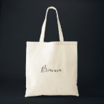 Sac fourre-tout simple minimaliste de domestiques<br><div class="desc">Ce simple sac fourre-tout minimaliste de femme de chambre est le cadeau mariage parfait pour présenter vos demoiselles d'honneur et votre femme de chambre d'honneur pour un mariage moderne. Le design sobre et élégant présente une typographie de script classique et sophistiquée en noir et blanc.</div>