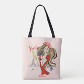 Sac fourre-tout Sketch Girl Paris (Dos)