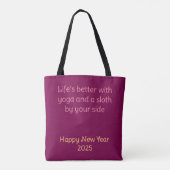 Sac fourre-tout Sloth - Plus de yoga moins de dram (Dos)