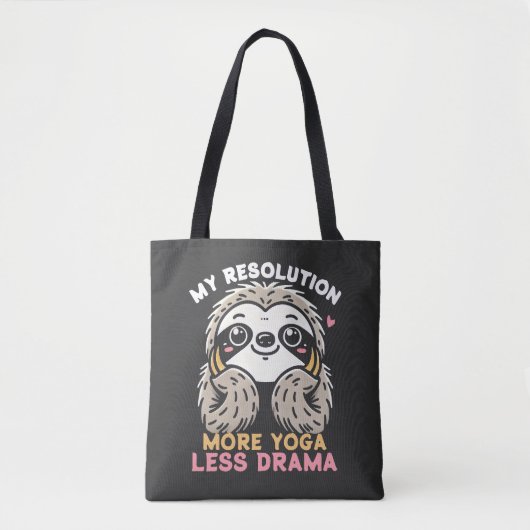 Sac fourre-tout Sloth - Plus de yoga moins de dram (Devant)
