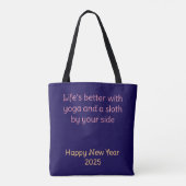 Sac fourre-tout Sloth - Plus de yoga moins de dram (Dos)