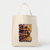 Sac fourre-tout Soleil Sel Sable Plage Chat Couche (Devant)