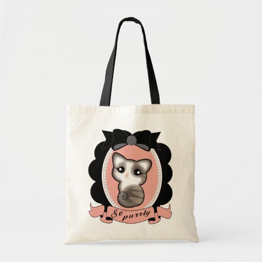 Sac fourre-tout tellement purrty à chaton (Devant)