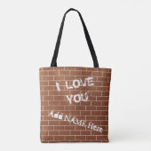 Sac fourre-tout texte personnalisé avec mur en bri (Dos)