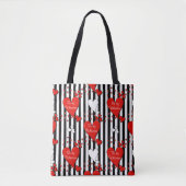Sac fourre-tout tout-en-impression noir rouge Vale (Devant)