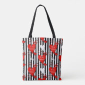 Sac fourre-tout tout-en-impression noir rouge Vale (Dos)