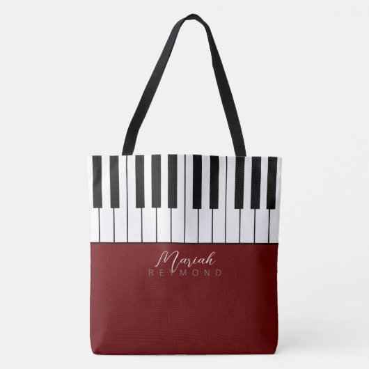 Sac fourre-tout tout-en-un Piano moderne avec nom (Devant)