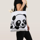Sac fourre-tout tout imprimé. Panda. (De près)