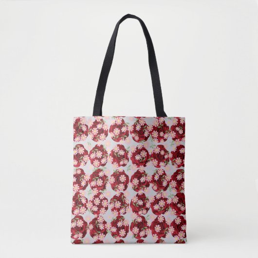Sac fourre-tout tout-sur-impression avec Motif flo (Devant)