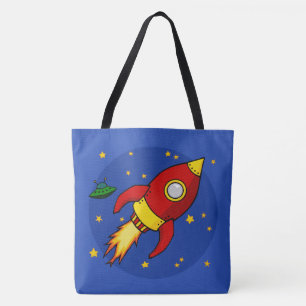 Sac fourre-tout "tout-sur-impression" rouge fusée