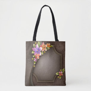 Sac fourre-tout Tout-Sur-Imprimé Fleurs, Moyen