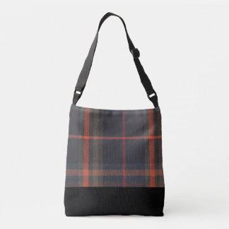 Sac fourre-tout transversal tartan et noir