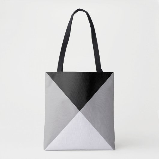 Sac fourre-tout triangle Abstrait noir, gris et bl (Devant)