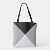 Sac fourre-tout triangle Abstrait noir, gris et bl (Dos)