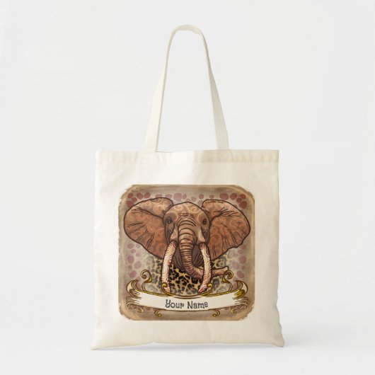 Sac fourre-tout tribal des éléphants de Sepia afri (Devant)