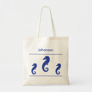 Sac fourre-tout - trois hippocampes et textes