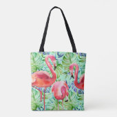 Sac fourre-tout tropical à Flamant rose rose de (Dos)