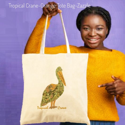 Sac fourre-tout Tropical Crane-Orange