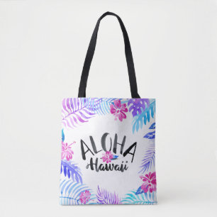 Sac fourre-tout tropical d'Hawaï d'aquarelle