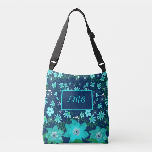 Sac fourre-tout tropical Turquoise de marine perso (Devant)