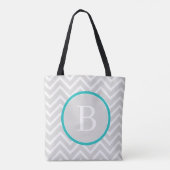 Sac fourre-tout turquoise Chevron Monogram (Dos)