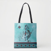 Sac fourre-tout Turquoise Kokopelli (Devant)