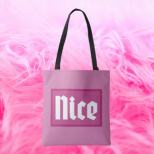 Sac fourre-tout typographie boîte rose joli